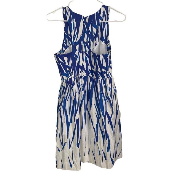 Milly Brushstroke Isadora Cobalt  V-Neck Dress Sz 2 - Picture 3 of 8